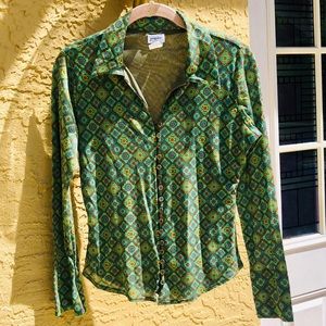Gorgeous Vintage Jacques blouse in retro pattern